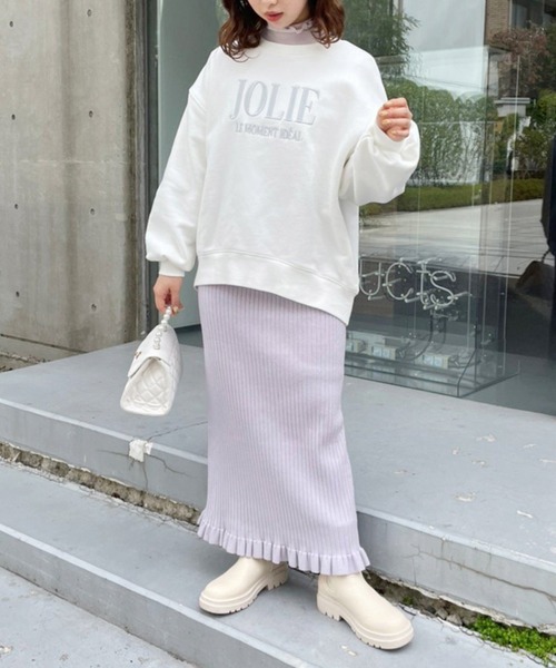 one after another NICE CLAUP（ワンアフターアナザーナイスクラップ）の「ビックシルエットロゴ刺繍スウェット（スウェット・レディース・グレー/オートミール/オフホワイト・FREE）」の20枚目の写真