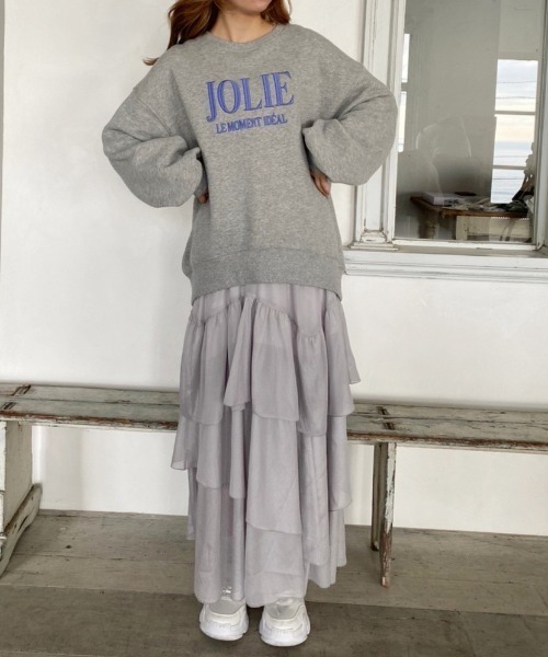 one after another NICE CLAUP（ワンアフターアナザーナイスクラップ）の「ビックシルエットロゴ刺繍スウェット（スウェット・レディース・グレー/オートミール/オフホワイト・FREE）」の22枚目の写真