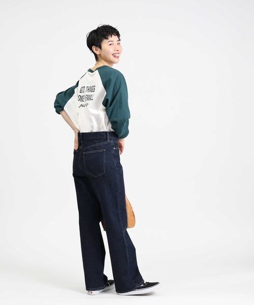 Right-on(ライトオン)の「【HONEYSUCKLE ROSE】ラグランプリントロンT(Tシャツ/カットソー・レディース・グレー×ホワイト/グリーン/ベージュ/ダークグレー・M/L)」の21枚目の写真