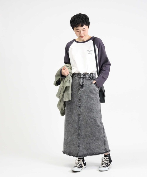 Right-on(ライトオン)の「【HONEYSUCKLE ROSE】ラグランプリントロンT(Tシャツ/カットソー・レディース・グレー×ホワイト/グリーン/ベージュ/ダークグレー・M/L)」の15枚目の写真