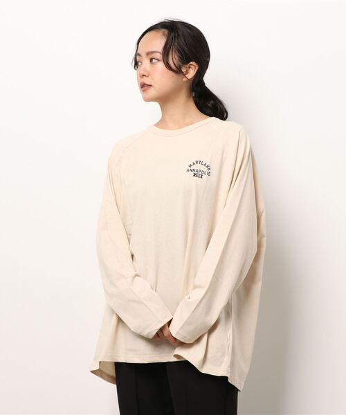 Right-on(ライトオン)の「【HONEYSUCKLE ROSE】ラグランプリントロンT(Tシャツ/カットソー・レディース・グレー×ホワイト/グリーン/ベージュ/ダークグレー・M/L)」の11枚目の写真