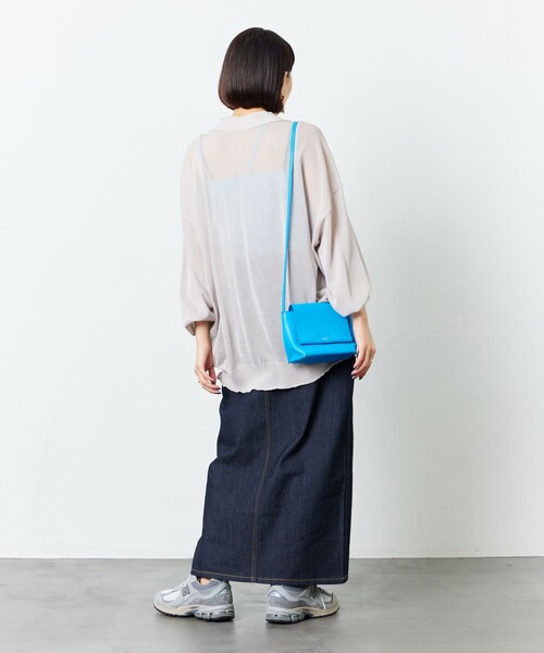 FREAK'S STORE（フリークスストア）の「【限定展開】シアーVネックニットカーディガン（カーディガン/ボレロ・レディース・ライトグレー/ブラック/パープル/ブラウン/オレンジ/グリーン・ﾌﾘ-）」の20枚目の写真