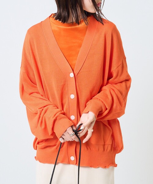 ニット セーター シアーVネックカーディガン レディース SHEER V NECK CARDIGAN / シアーVネックカーディガン