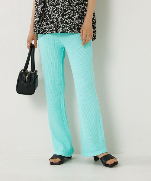 FREAK'S STORE（フリークスストア）の「カラーピグメントワッフルパンツ（その他パンツ・レディース・ピンク/サックスブルー/イエロー/グリーン/オレンジ/ブルー・ﾌﾘ-）」の3枚目の写真