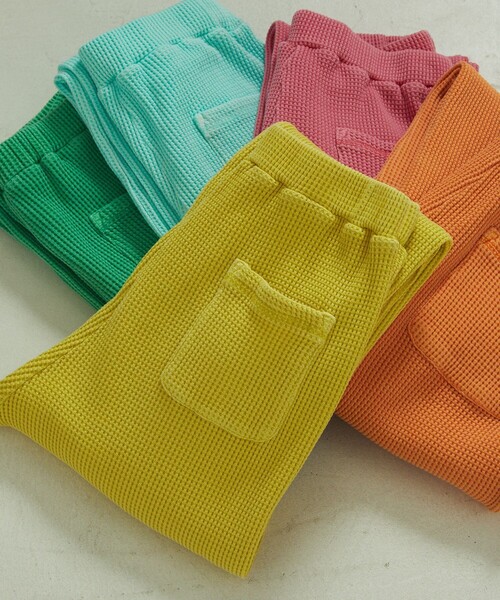 FREAK'S STORE（フリークスストア）の「カラーピグメントワッフルパンツ（その他パンツ・レディース・ピンク/サックスブルー/イエロー/グリーン/オレンジ/ブルー・ﾌﾘ-）」の13枚目の写真