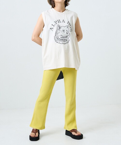 FREAK'S STORE（フリークスストア）の「カラーピグメントワッフルパンツ（その他パンツ・レディース・ピンク/サックスブルー/イエロー/グリーン/オレンジ/ブルー・ﾌﾘ-）」の20枚目の写真