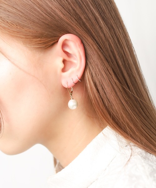 【セール】【W】【it】【MUSES】オーバル淡水パールフープピアス（ピアス（両耳用））｜MUSES（ミューズ）