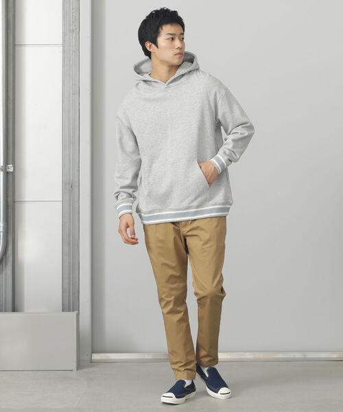 BEAMS HEART(ビームスハート)の「BEAMS HEART / リブ ボーダー パーカ(スウェット・メンズ・ダークグリーン/グレー・SMALL/LARGE/MEDIUM)」の3枚目の写真