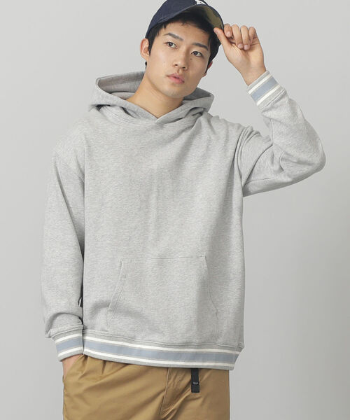 BEAMS HEART(ビームスハート)の「BEAMS HEART / リブ ボーダー パーカ(スウェット・メンズ・ダークグリーン/グレー・SMALL/LARGE/MEDIUM)」の10枚目の写真