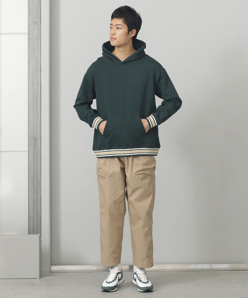 BEAMS HEART(ビームスハート)の「BEAMS HEART / リブ ボーダー パーカ(スウェット・メンズ・ダークグリーン/グレー・SMALL/LARGE/MEDIUM)」の9枚目の写真
