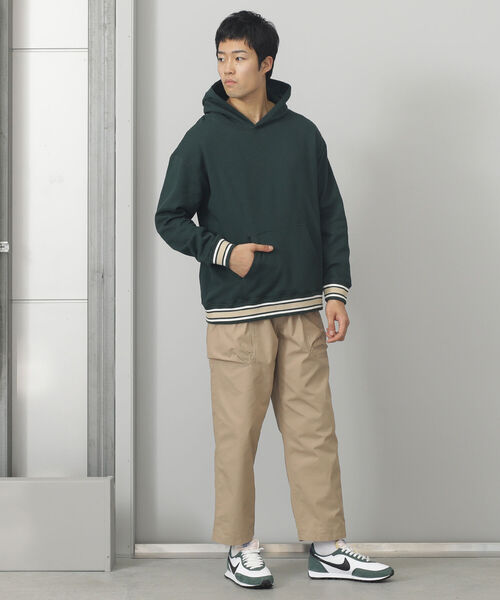 BEAMS HEART(ビームスハート)の「BEAMS HEART / リブ ボーダー パーカ(スウェット・メンズ・ダークグリーン/グレー・SMALL/LARGE/MEDIUM)」の8枚目の写真