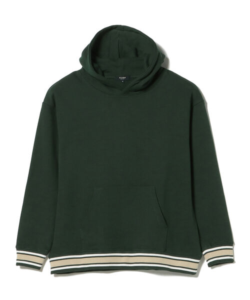 BEAMS HEART(ビームスハート)の「BEAMS HEART / リブ ボーダー パーカ(スウェット・メンズ・ダークグリーン/グレー・SMALL/LARGE/MEDIUM)」の18枚目の写真