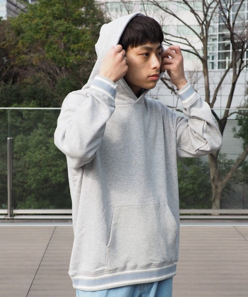 BEAMS HEART(ビームスハート)の「BEAMS HEART / リブ ボーダー パーカ(スウェット・メンズ・ダークグリーン/グレー・SMALL/LARGE/MEDIUM)」の17枚目の写真