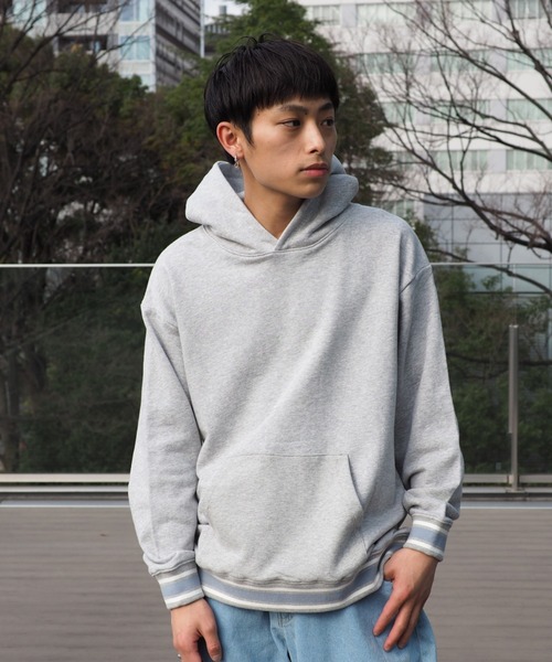 BEAMS HEART(ビームスハート)の「BEAMS HEART / リブ ボーダー パーカ(スウェット・メンズ・ダークグリーン/グレー・SMALL/LARGE/MEDIUM)」の16枚目の写真