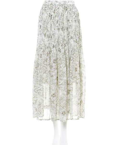 INGNI(イング)の「花柄プリーツ/スカート(スカート・レディース・グレー/アイボリー/ピンク・FREE)」の4枚目の写真