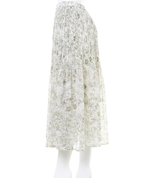 INGNI(イング)の「花柄プリーツ/スカート(スカート・レディース・グレー/アイボリー/ピンク・FREE)」の5枚目の写真