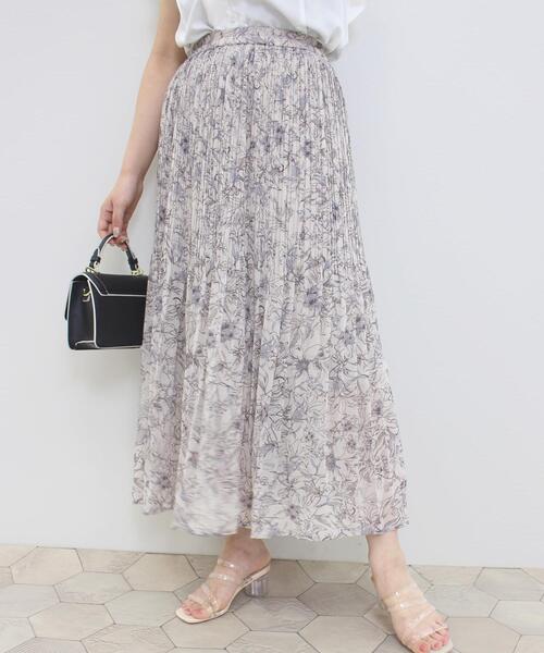 INGNI(イング)の「花柄プリーツ/スカート(スカート・レディース・グレー/アイボリー/ピンク・FREE)」の13枚目の写真