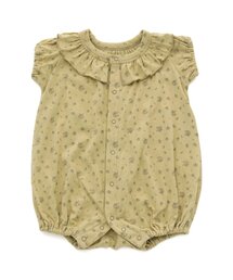 premier 花柄フリル衿バルーンロンパース