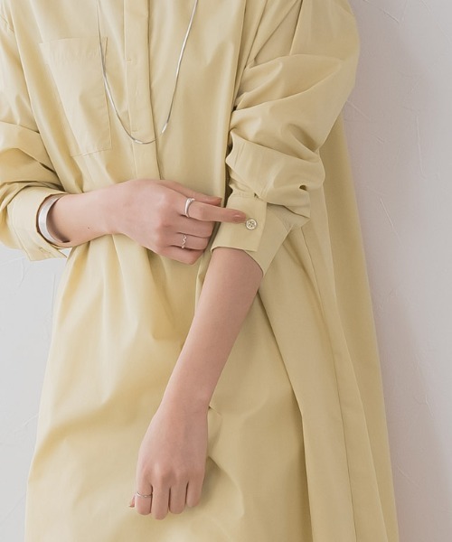 Pierrot（ピエロ）の「ロングシャツワンピース（シャツワンピース・レディース・オフホワイト/グレイッシュベージュ/イエロー・M/L）」の15枚目の写真