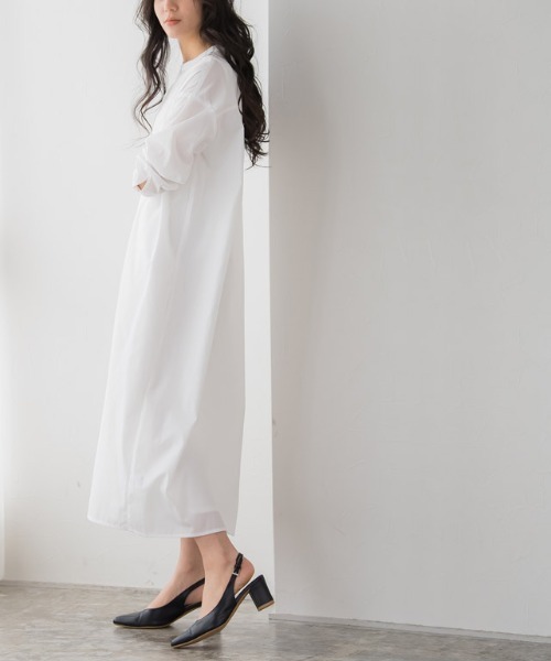 Pierrot（ピエロ）の「ロングシャツワンピース（シャツワンピース・レディース・オフホワイト/グレイッシュベージュ/イエロー・M/L）」の16枚目の写真