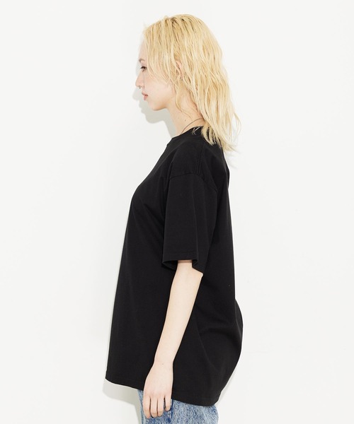 X-girl（エックスガール）の「MILLS LOGO S/S TEE /ミルズロゴ　Tシャツ（Tシャツ/カットソー・レディース・ライトパープル/ブラック/ホワイト/ライトブルー・L/S/M/XL）」の21枚目の写真