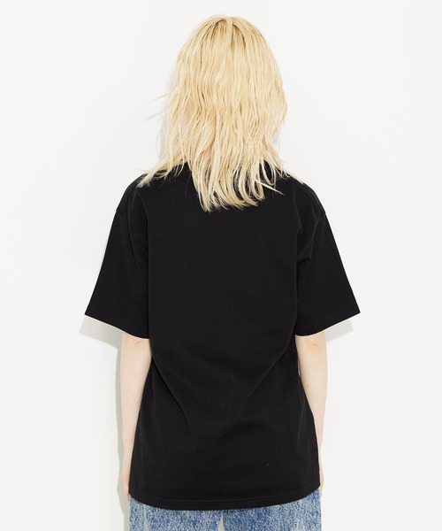 X-girl（エックスガール）の「MILLS LOGO S/S TEE /ミルズロゴ　Tシャツ（Tシャツ/カットソー・レディース・ライトパープル/ブラック/ホワイト/ライトブルー・L/S/M/XL）」の20枚目の写真