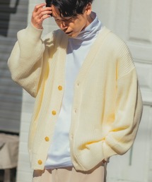 【improves】ハイバルキー 総片畔 オーバーサイズ Vネック カーディガン