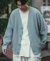 【improves】ハイバルキー 総片畔 オーバーサイズ Vネック カーディガン