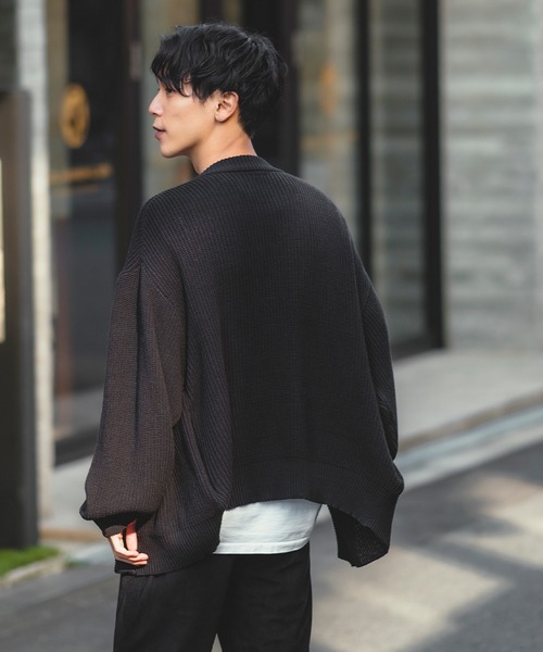 improves（インプローブス）の「【improves】ハイバルキー 総片畔 オーバーサイズ Vネック カーディガン（カーディガン/ボレロ・メンズ・ブラック/ベージュ/ブラウン/イエロー/ブルー/グリーン/レッド/ホワイト/ラベンダー/マスタード/ライトグリーン・MEDIUM/LARGE）」の13枚目の写真