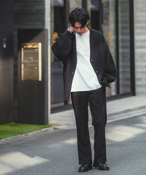 improves（インプローブス）の「【improves】ハイバルキー 総片畔 オーバーサイズ Vネック カーディガン（カーディガン/ボレロ・メンズ・ブラック/ベージュ/ブラウン/イエロー/ブルー/グリーン/レッド/ホワイト/ラベンダー/マスタード/ライトグリーン・MEDIUM/LARGE）」の14枚目の写真