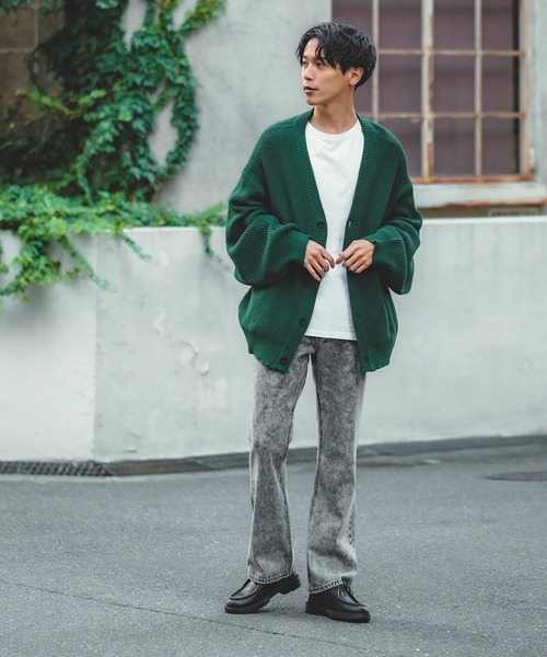 improves（インプローブス）の「【improves】ハイバルキー 総片畔 オーバーサイズ Vネック カーディガン（カーディガン/ボレロ・メンズ・ブラック/ベージュ/ブラウン/イエロー/ブルー/グリーン/レッド/ホワイト/ラベンダー/マスタード/ライトグリーン・MEDIUM/LARGE）」の20枚目の写真