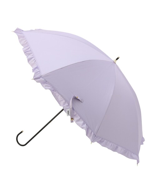 DRESKIP（ドレスキップ）の「◆【遮光】フリルクラシック【晴雨兼用】（長傘・レディース・ブラック/ライトパープル・00）」の3枚目の写真
