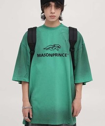 オーバーサイズヴィンテージ加工ブランドロゴダメージTシャツ TEE DT3110 【MASONPRINCE】