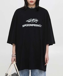 オーバーサイズヴィンテージ加工ブランドロゴダメージTシャツ TEE DT3110 【MASONPRINCE】