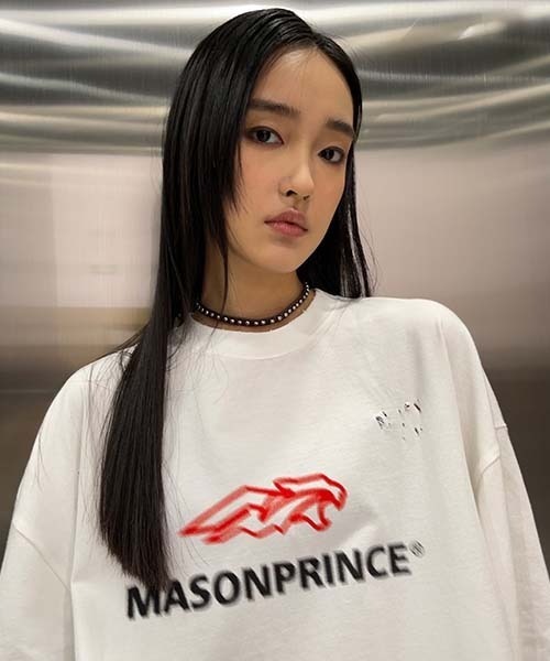 MASONPRINCE ロゴ プリント Ｔシャツ ヴィンテージ キュート MASONPRINCE（メイソンプリンス）の「オーバーサイズ