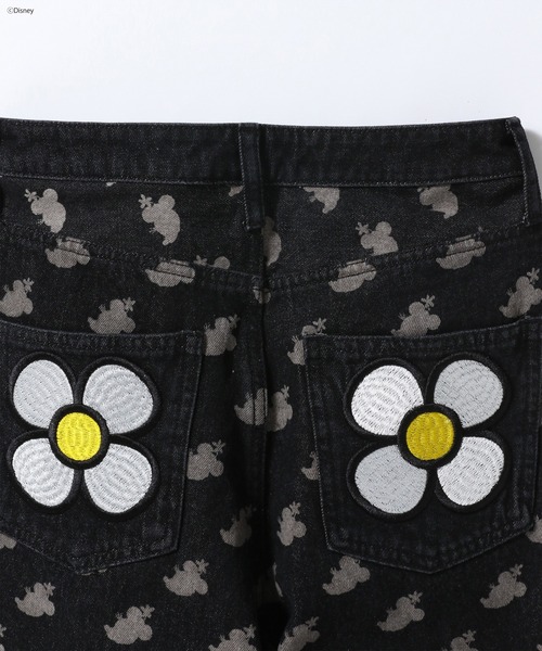 JEANASIS Disney デニム ミニーマウス JEANASIS Disney ミニーマウスコラボ 総柄デニム ブーツカット