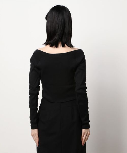 FIG&VIPER（フィグアンドバイパー）の「リブオフショルTOP（Tシャツ/カットソー・レディース・ホワイト/ブラック/ベージュ・FREE）」の4枚目の写真