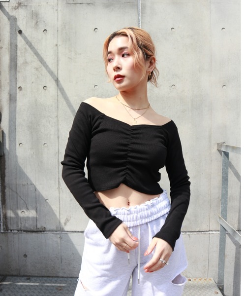 FIG&VIPER（フィグアンドバイパー）の「リブオフショルTOP（Tシャツ/カットソー・レディース・ホワイト/ブラック/ベージュ・FREE）」の19枚目の写真