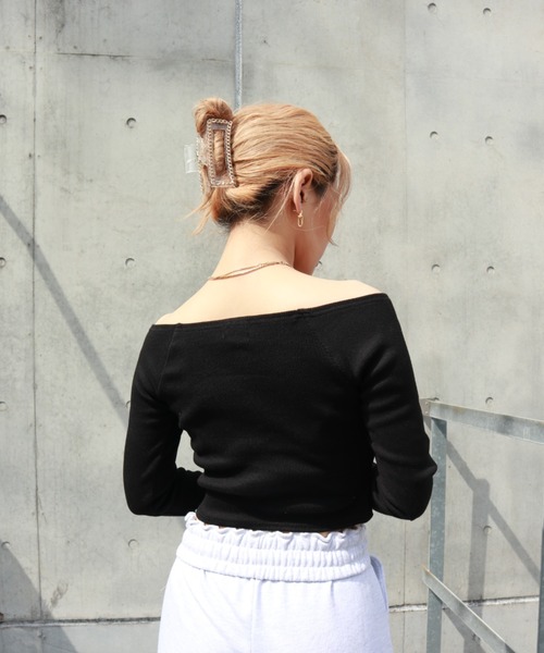 FIG&VIPER（フィグアンドバイパー）の「リブオフショルTOP（Tシャツ/カットソー・レディース・ホワイト/ブラック/ベージュ・FREE）」の22枚目の写真