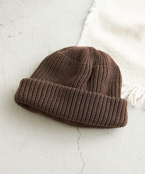 Mighty Shine（マイティシャイン）の「Fisherman Roll Knit Cap（ニットキャップ/ビーニー・メンズ・カーキ/ブラウン/オレンジ/ブラック/ネイビー・FREE）」の3枚目の写真