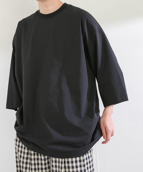 SENSE OF PLACE by URBAN RESEARCH(センスオブプレイスバイアーバンリサーチ)の「スムースシルケットエクストラルーズTシャツ(Tシャツ/カットソー・メンズ・ミント/グリーン/アイボリー/ブラック/ホワイト・ONE)」の4枚目の写真