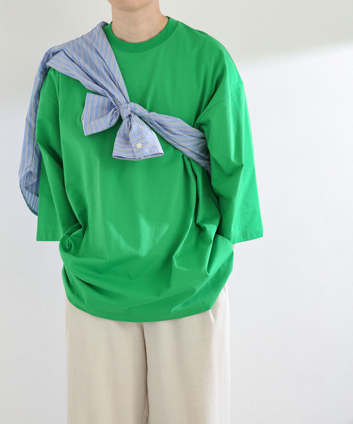 SENSE OF PLACE by URBAN RESEARCH(センスオブプレイスバイアーバンリサーチ)の「スムースシルケットエクストラルーズTシャツ(Tシャツ/カットソー・メンズ・ミント/グリーン/アイボリー/ブラック/ホワイト・ONE)」の22枚目の写真