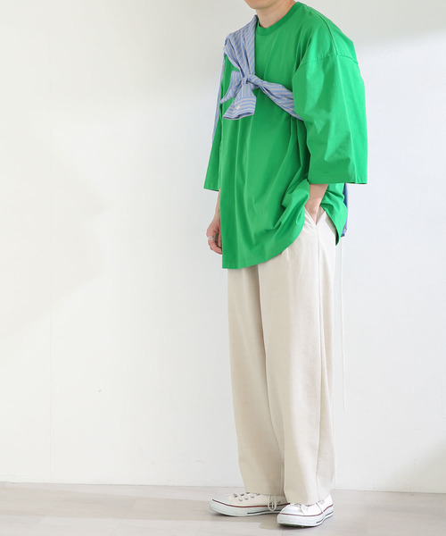 SENSE OF PLACE by URBAN RESEARCH(センスオブプレイスバイアーバンリサーチ)の「スムースシルケットエクストラルーズTシャツ(Tシャツ/カットソー・メンズ・ミント/グリーン/アイボリー/ブラック/ホワイト・ONE)」の19枚目の写真