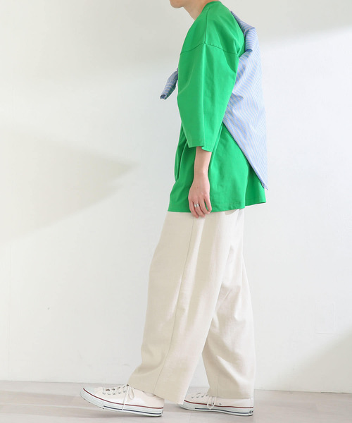 SENSE OF PLACE by URBAN RESEARCH(センスオブプレイスバイアーバンリサーチ)の「スムースシルケットエクストラルーズTシャツ(Tシャツ/カットソー・メンズ・ミント/グリーン/アイボリー/ブラック/ホワイト・ONE)」の18枚目の写真