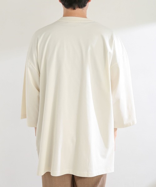 SENSE OF PLACE by URBAN RESEARCH(センスオブプレイスバイアーバンリサーチ)の「スムースシルケットエクストラルーズTシャツ(Tシャツ/カットソー・メンズ・ミント/グリーン/アイボリー/ブラック/ホワイト・ONE)」の14枚目の写真