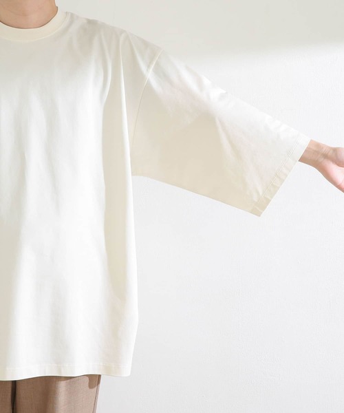 SENSE OF PLACE by URBAN RESEARCH(センスオブプレイスバイアーバンリサーチ)の「スムースシルケットエクストラルーズTシャツ(Tシャツ/カットソー・メンズ・ミント/グリーン/アイボリー/ブラック/ホワイト・ONE)」の12枚目の写真