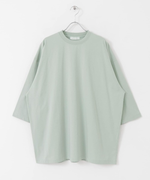 SENSE OF PLACE by URBAN RESEARCH(センスオブプレイスバイアーバンリサーチ)の「スムースシルケットエクストラルーズTシャツ(Tシャツ/カットソー・メンズ・ミント/グリーン/アイボリー/ブラック/ホワイト・ONE)」の9枚目の写真