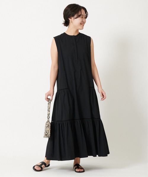 U by SPICK&SPAN(ユーバイスピックアンドスパン)の「はしごレースノースリーブティアードドレス(ワンピース・レディース・ホワイト/ブラック・FREE)」の2枚目の写真