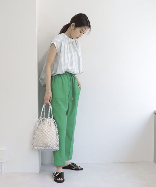 fredy emue（フレディエミュ）の「【WEB限定】2wayスタンドカラー ストライプブラウス（シャツ/ブラウス・レディース・ホワイト系その他/ブルー系その他・38）」の4枚目の写真