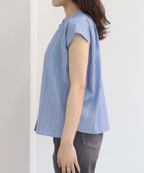 fredy emue（フレディエミュ）の「【WEB限定】2wayスタンドカラー ストライプブラウス（シャツ/ブラウス・レディース・ホワイト系その他/ブルー系その他・38）」の17枚目の写真